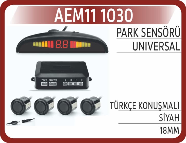PARK SENSÖRÜ TÜRKÇE KONUŞMALI SİYAH 18MM