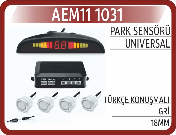 PARK SENSÖRÜ TÜRKÇE KONUŞMALI GRİ 18MM