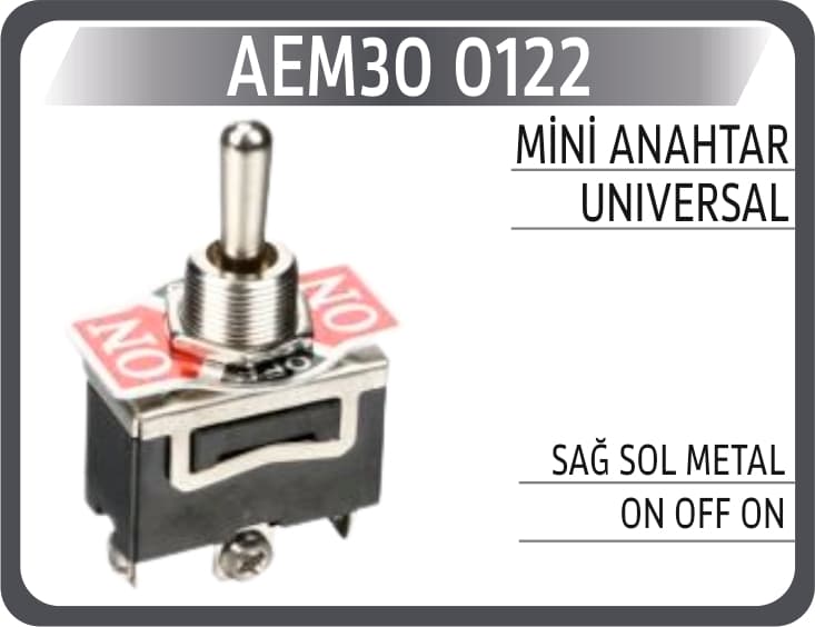 MİNİ ANAHTAR UNIVERSAL SAĞ SOL METAL ON OFF ON