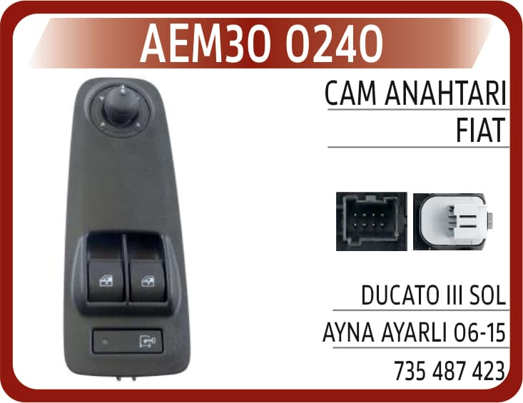 CAM ANAHTARI FIAT DUCATO III SOL AYNA AYARLI 06-15