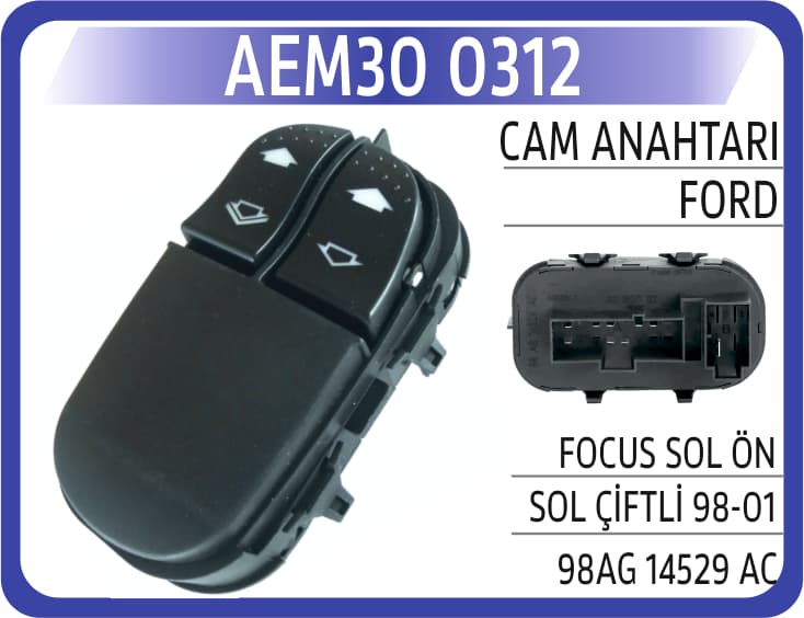 CAM ANAHTARI FORD FOCUS SOL ÖN SOL ÇİFTLİ 98-01