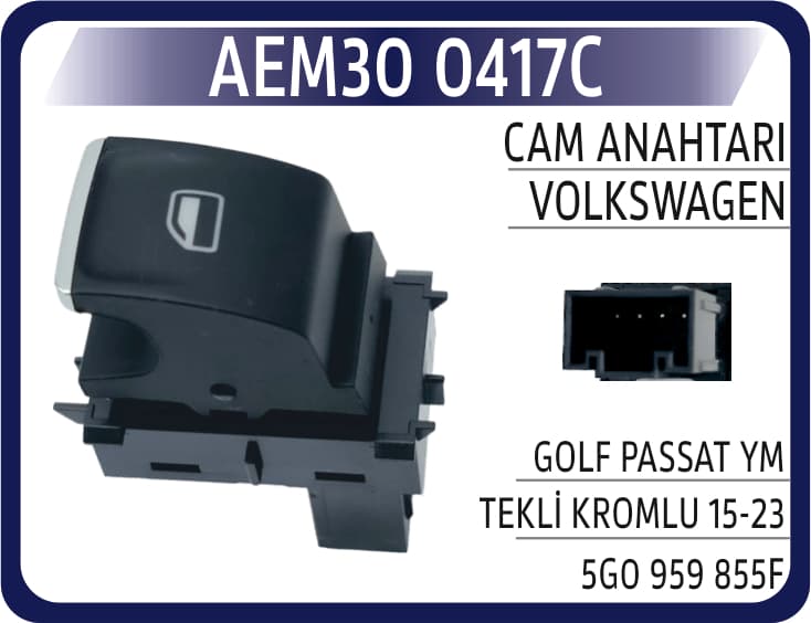 CAM ANAHTARI VW GOLF PASSAT YM SAĞ KROMLU 15-23