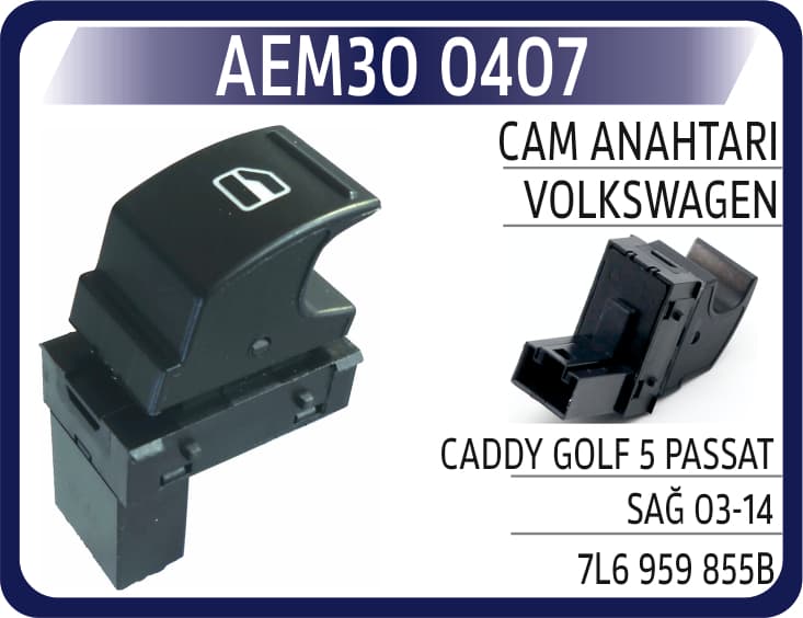 CAM ANAHTARI VW CADDY GOLF 5 PASSAT SAĞ 03-14
