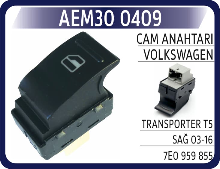 CAM ANAHTARI VW TRANSPORTER T5 SAĞ 03-16