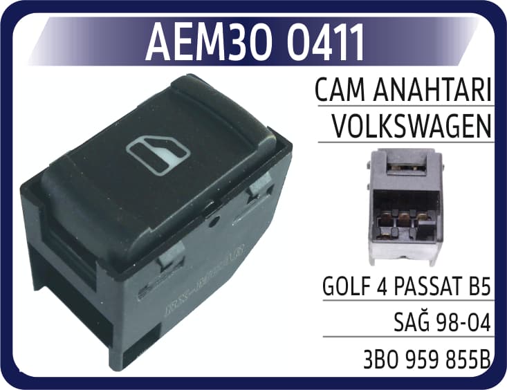 CAM ANAHTARI VW GOLF 4 PASSAT B5 SAĞ 98-04