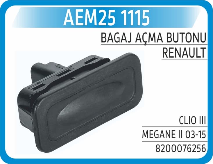 BAGAJ AÇMA BUTONU CLIO III MEGANE II 03-15
